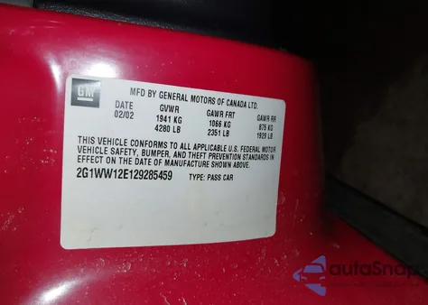 2002 Chevrolet Monte Carlo Ls из США, поврежденный, VIN 2G1WW12E129285459